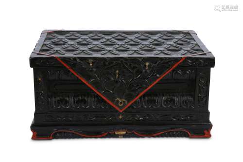 A CHINESE LACQUER-WOOD RECTANGULAR STAND.