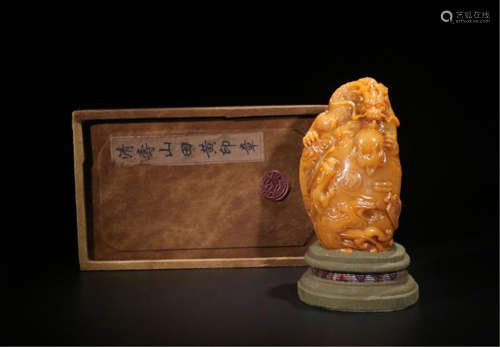 CHINESE TIANHUANG STONE DRAGON SEAL