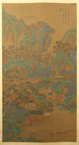 CHINESE SCROLL PAINTING OF MOUNTAIN VIEWS