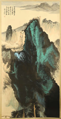 CHINESE SCROLL PAINTING OF MOUNTAIN VIEWS