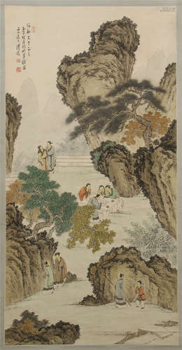 CHINESE SCROLL PAINTING OF MOUNTAIN VIEWS