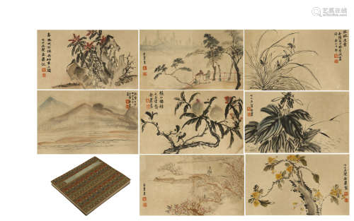 TWEENTY PAGES OF CHINESE ALBUM PAINTING OF FLOWER