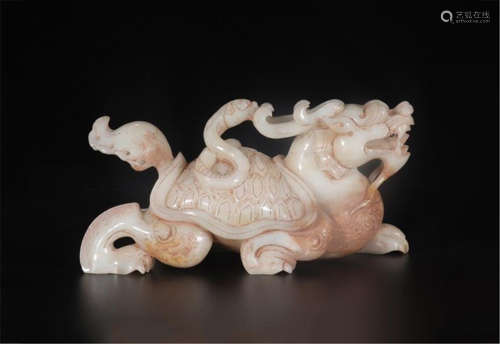 CHINESE ANCIENT JADE DRAGON TABLE ITEM