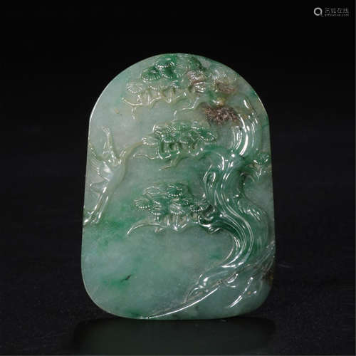 CHINESE JADEITE PINE PLAQUE