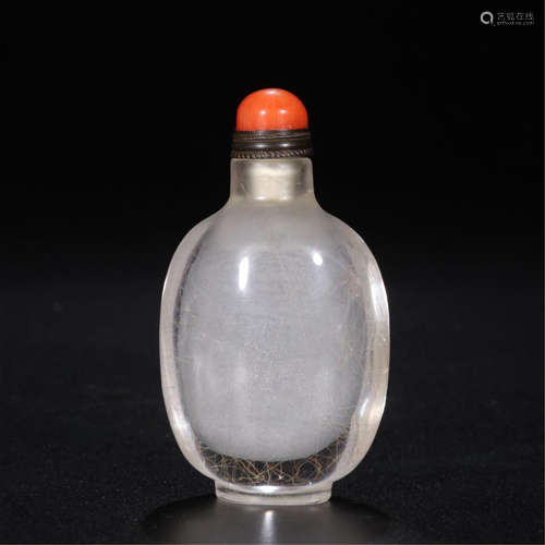 CHINESE ROCK CRYSTAL SNUFF BOTTLE