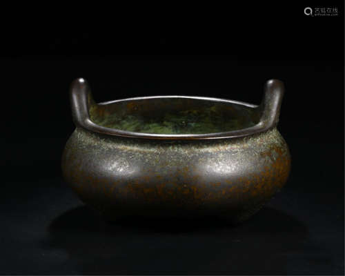 CHINESE BRONZE ROUND CENSER