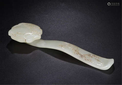 CHINESE CELADON JADE RUYI SCEPTER