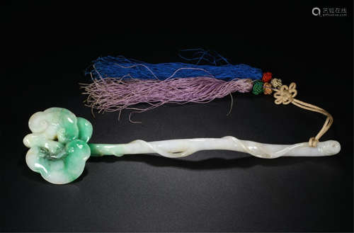 CHINESE JADEITE RUYI SCEPTER