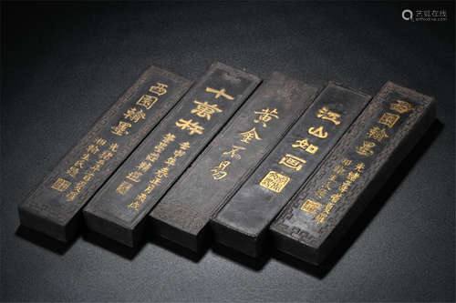 FIVE CHINESE INK CAKES