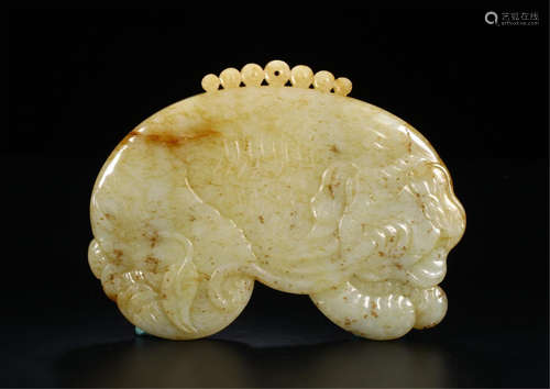 CHINESE NEPHRITE JADE ELEPHANT PLAQUE