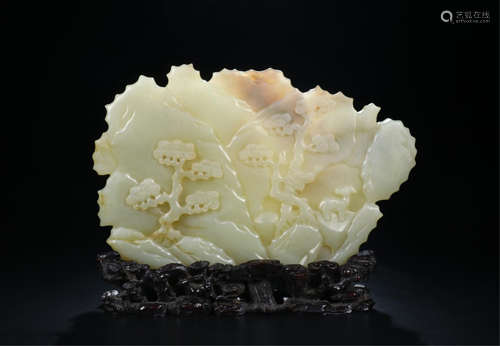 CHINESE CELADON JADE SCHOLAR'S ROCK