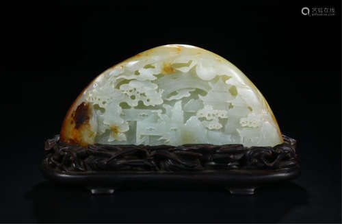 CHINESE CELADON JADE SCHOLAR'S ROCK