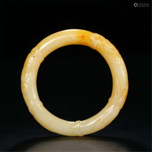 CHINESE NEPHRITE JADE DRAGON BANGLE