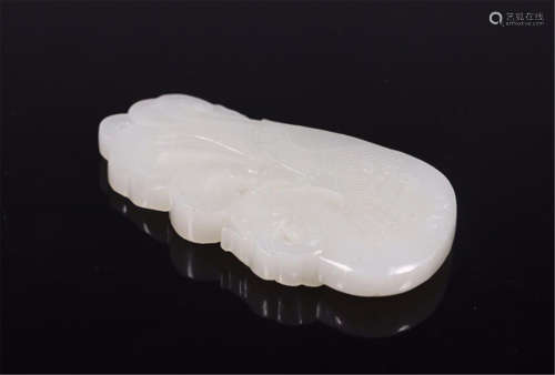 CHINESE WHTE JADE PHOENXI PLAQUE