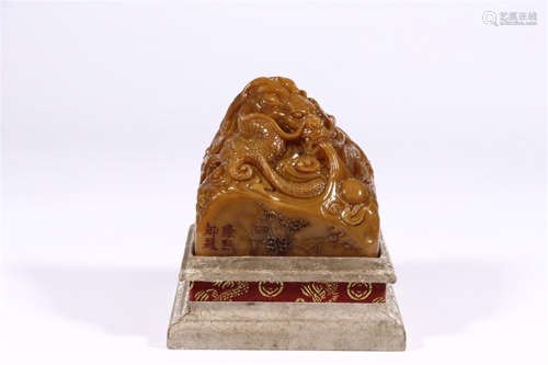 CHINESE TIANHUANG STONE BEAST SEAL