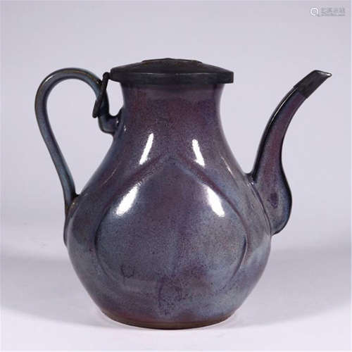 CHINESE PORCELAIN JUN GLAZE KETTLE