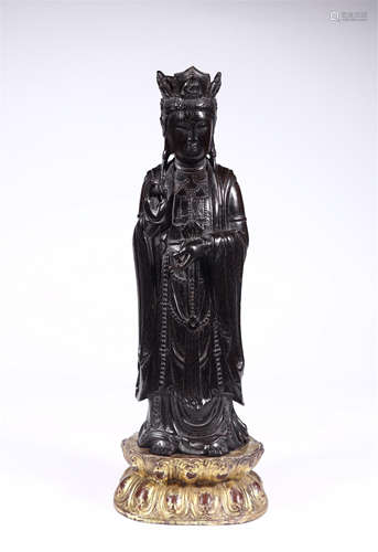 CHINESE AGALWOOD STANDING FIGURE