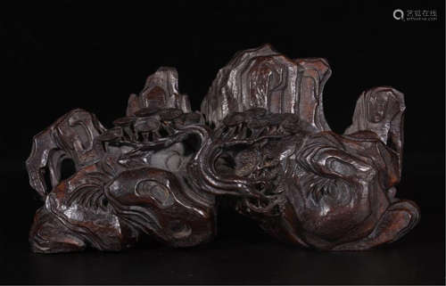 CHINESE HARDWOOD ZITAN SCHOLAR'S ROCK