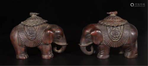 CHINESE BRONZE ELEPHANT INCENSE CAGE