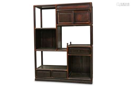 A CHINESE WOOD DISPLAY CABINET.