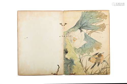 AN ALBUM OF NINE CHINESE PAINTING LEAVES.