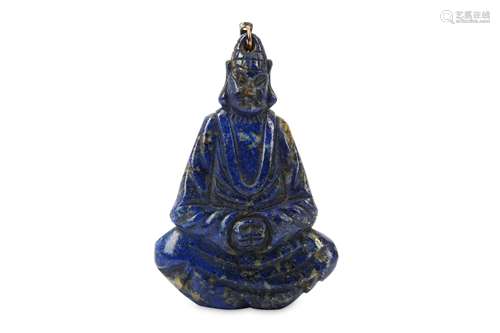 A CHINESE LAPIS LAZULI 'BUDDHA' PENDANT.