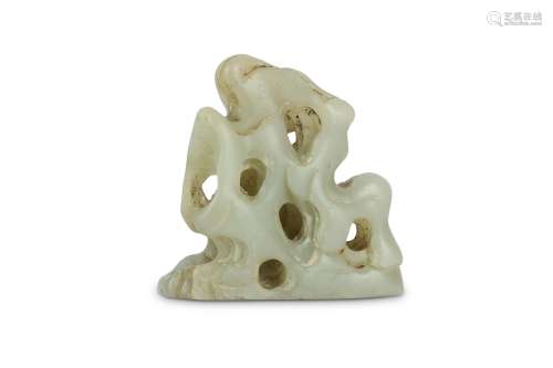 A CHINESE PALE CELADON JADE CARVING OF A SCHOLAR'S