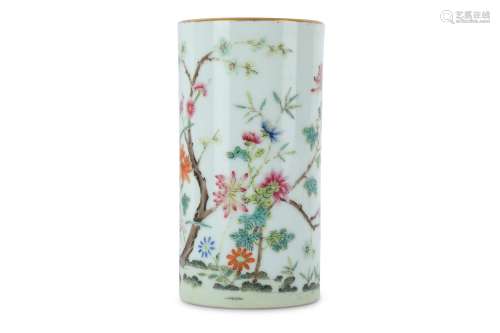 A CHINESE FAMILLE ROSE BRUSH POT, BITONG.