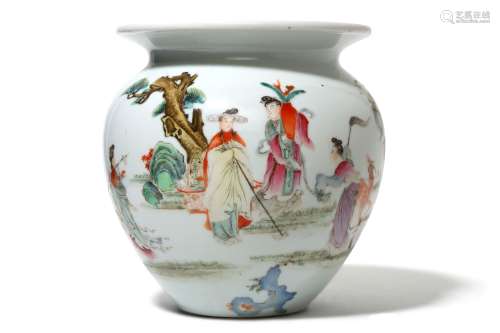 A CHINESE FAMILLE ROSE 'FEMALE IMMORTALS' JAR.