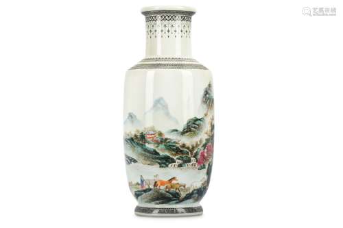 A CHINESE PORCELAIN 'LANDSCAPE' VASE.