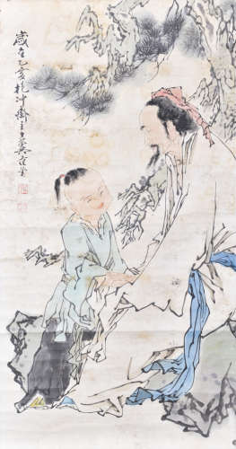 范曾 松下刻圖