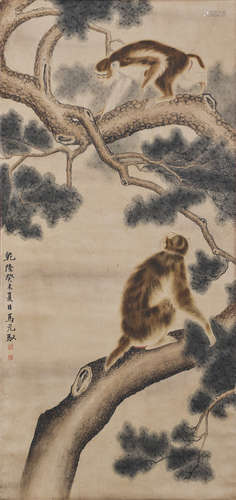 馬元馭   松猿圖