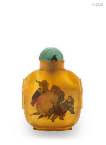 Agate Inside-Painted Snuff Bottle by Ye Xiaofeng
