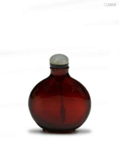 Chinese Red Peking Glass Snuff Bottle, 19th Century