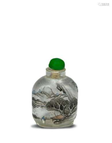 Chinese Inside-Painted Snuff Bottle, Yan Yutian