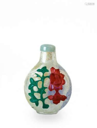 Chinese Peking Glass 4 Color Snuff Bottle, 19th Century