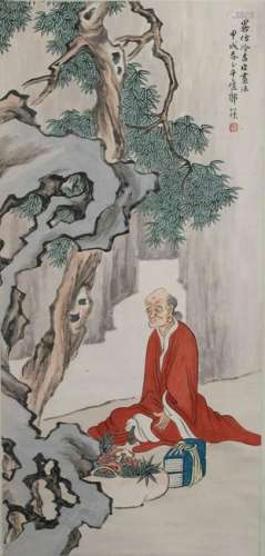 Chinese Painting of a Luohan, Guo Yixun