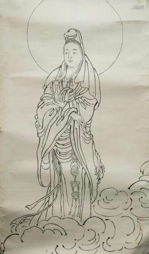 Chinese Draft Painting of Guanyin