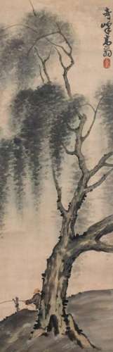 Painting of a Fisherman Under a Tree, Gao Qifeng