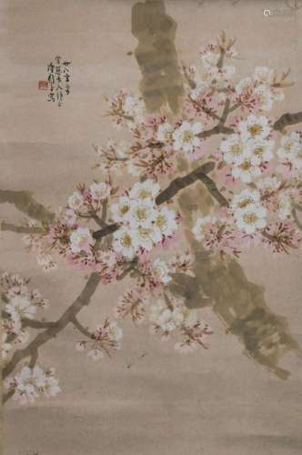 Chinese Painting of Flowers & Bees, Chen Shuren