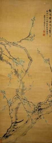 Painting on Silk of Plum Blossoms, Pan Simu