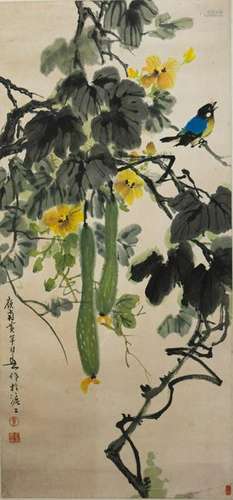 Painting of Flower and Birds, Huang Huanwu