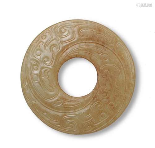 Chinese Jade Bi, Shang or Western Zhou Dynasty