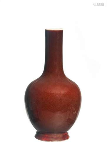 Chinese Red Glazed Vase, 19th Century