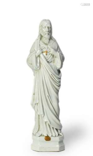 Chinese Blanc De Chine Statue of Jesus, 19th Century