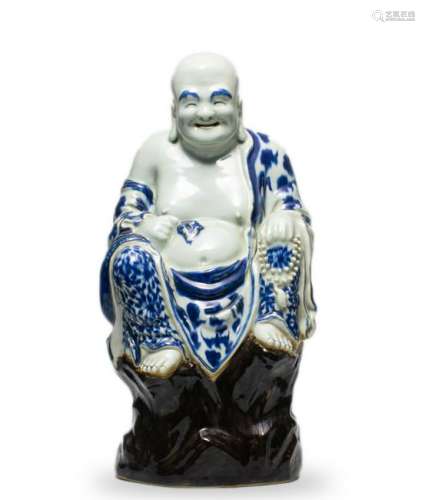 Chinese Blue and White Budai, Republic