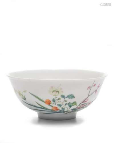 Imperial Chinese Famille Rose Flower Bowl, Guangxu