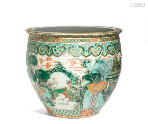 Famille Verte Porcelain Fish Bowl, 19th Century
