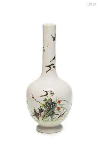 Famille Rose Porcelain Vase with Ducks, Republic