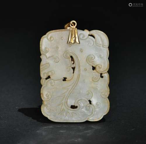 Chinese White Jade Carved Plaque, Ming Dynasty
